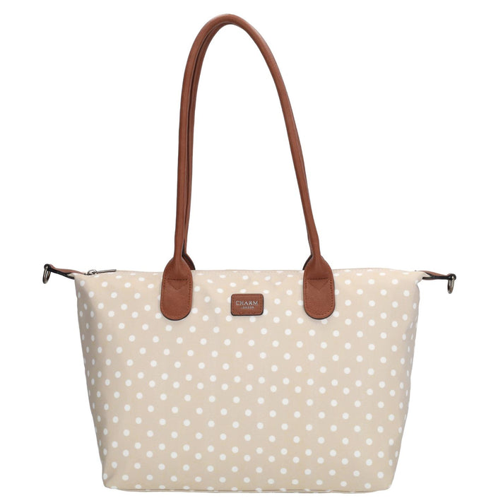 Charm Shopper 20776 Stippen wit-taupe 1289 Charm Shopper 20776 Stippen wit-tauoe 1289