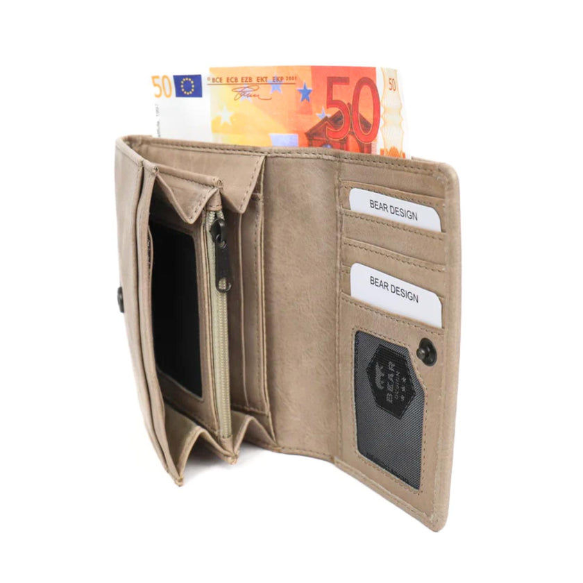 Bear Design Portemonnee CL15572 Flappie Silver Mink