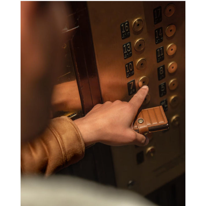 Secrid Pasjeshouder Miniwallet Lines Emboss Cognac + Secrid Pasjeshouder Miniwallet Lines Emboss Cognac +