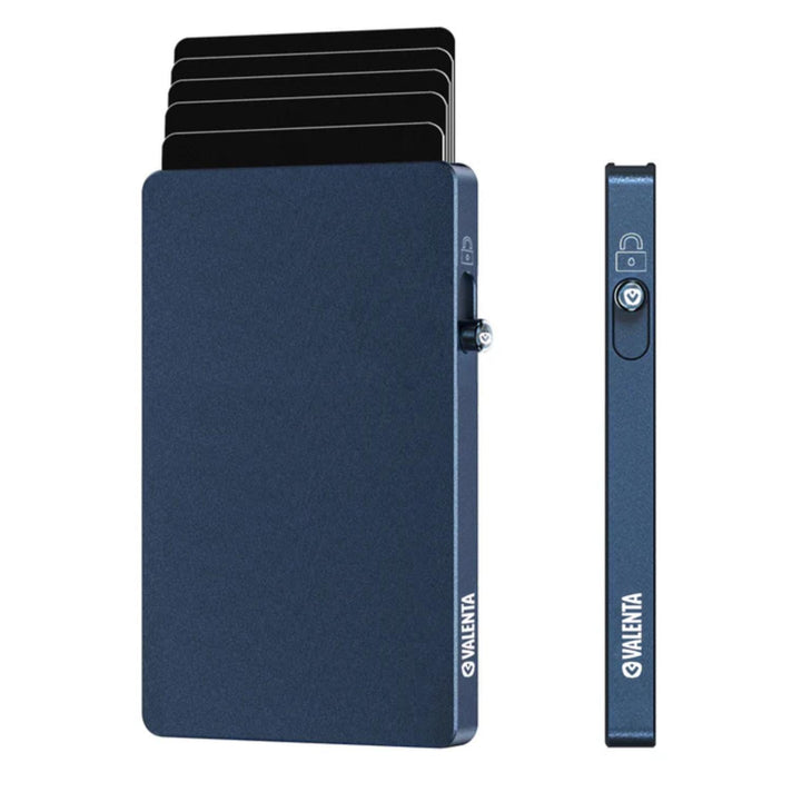 Valenta Pasjeshouder Cardprotector MagSafe Aluminum Blauw Titanium Valenta Pasjeshouder Cardprotector MagSafe Aluminum Blauw Titanium