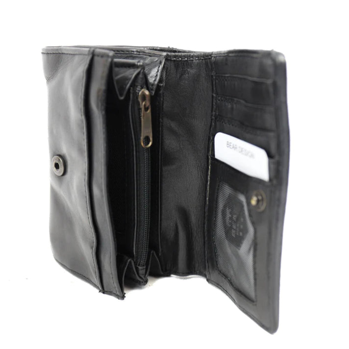 Bear Design Portemonnee CL19005* Flappie Zwart Bear Design Portemonnee CL19005* Flappie Zwart