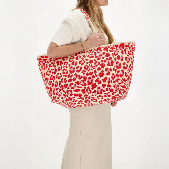 Zebra Trends Strandtas 22487 Luipaard rood 1034 Zebra Trends Strandtas 22487 Luipaard rood 1034