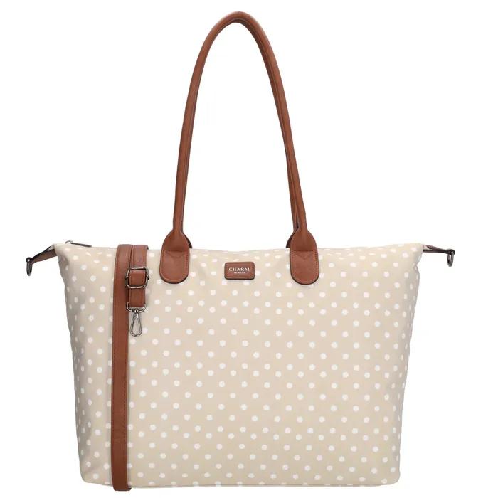 Charm Shopper 22521 Buckingham Stippen Wit-Taupe 1289