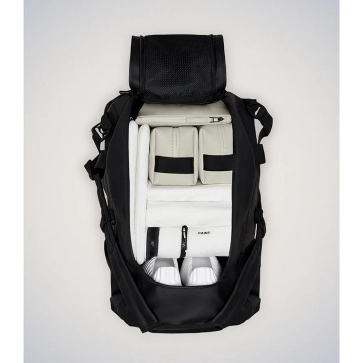 Rains Reistas 13480 Texel duffel bag Small 01 Black Rains Reistas 13480 Texel duffel bag Small 01 Black
