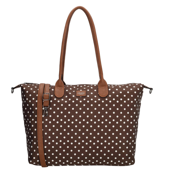 Charm Shopper 22521 Buckingham Wit-Donkerbruin 1291 Stippen Charm Shopper 22521 Buckingham Stippen Wit-Donkerbruin 1291