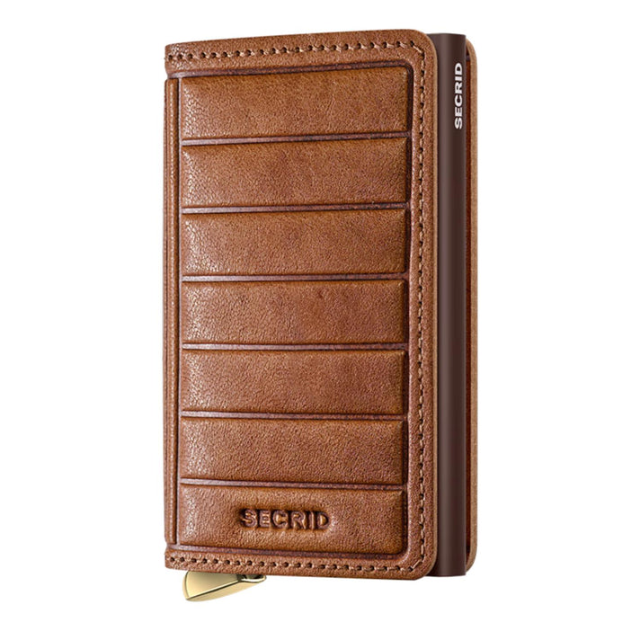 Secrid Pasjeshouder Slimwallet Lines Emboss Cognac + Secrid Pasjeshouder Slimwallet Lines Emboss Cognac +
