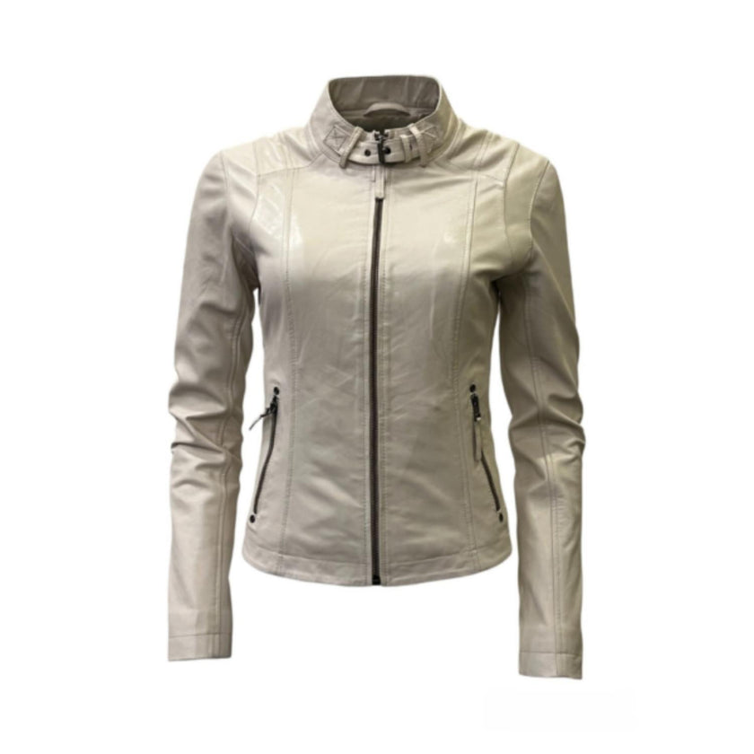 Dekkers ledermode Dames jas Chessy lam Off White