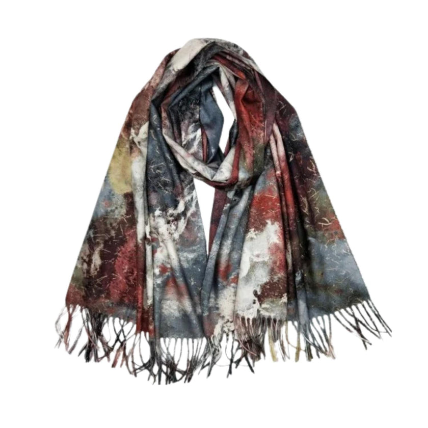 Sjaal 26604 print Bordo