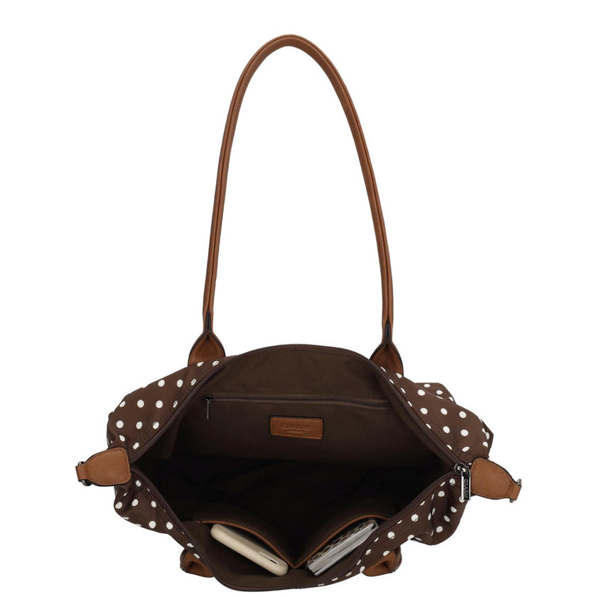 Charm Shopper 20776 Stippen wit-donkerbruin 1291