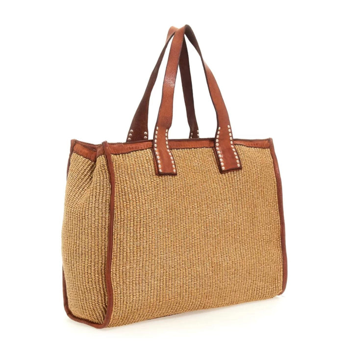 Campomaggi Shopper C037370ND/X2486 F2098 Natural/D.Cognac Campomaggi Shopper C037370ND/X2486 F2098 Natural/D.Cognac