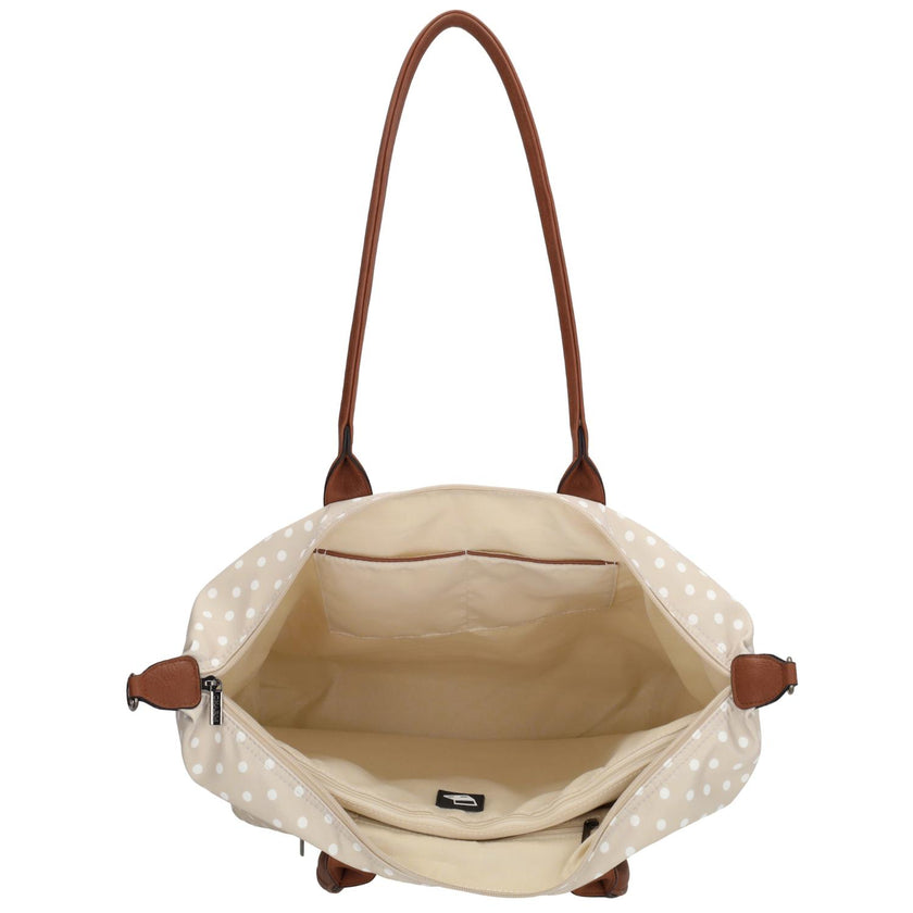 Charm Shopper 22521 Buckingham Stippen Wit-Taupe 1289
