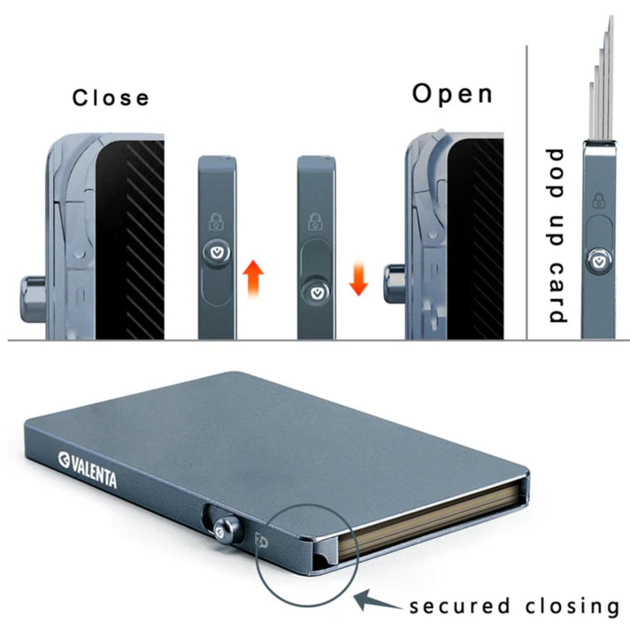 Valenta Pasjeshouder Cardprotector MagSafe Aluminum Cool Grijs Valenta Pasjeshouder Cardprotector MagSafe Aluminum Cool Grijs