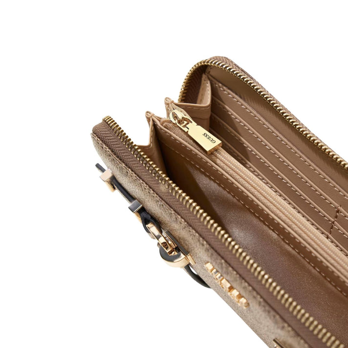 Guess Portemonnee SG9917146 Leona Latte logo Guess Portemonnee SG9917146 Leona Latte logo