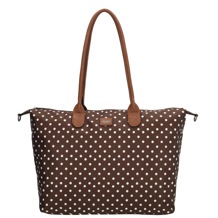Charm Shopper 22521 Buckingham Wit-Donkerbruin 1291 Stippen Charm Shopper 22521 Buckingham Stippen Wit-Donkerbruin 1291
