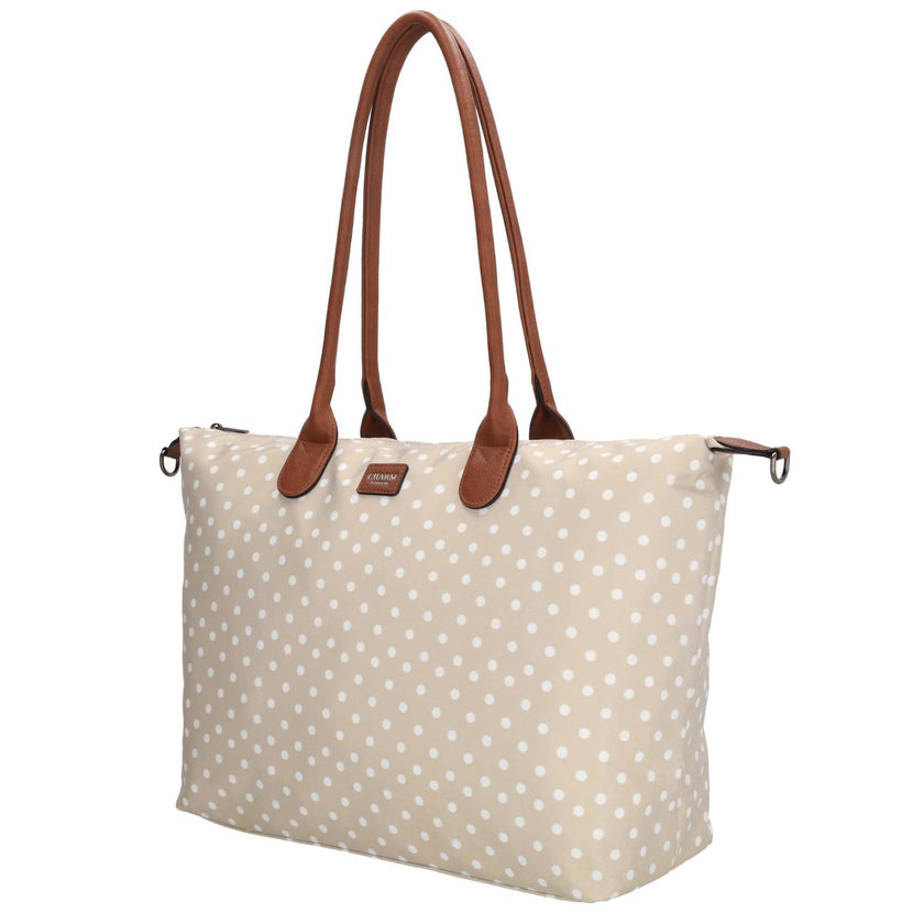 Charm Shopper 22521 Buckingham Stippen Wit-Taupe 1289