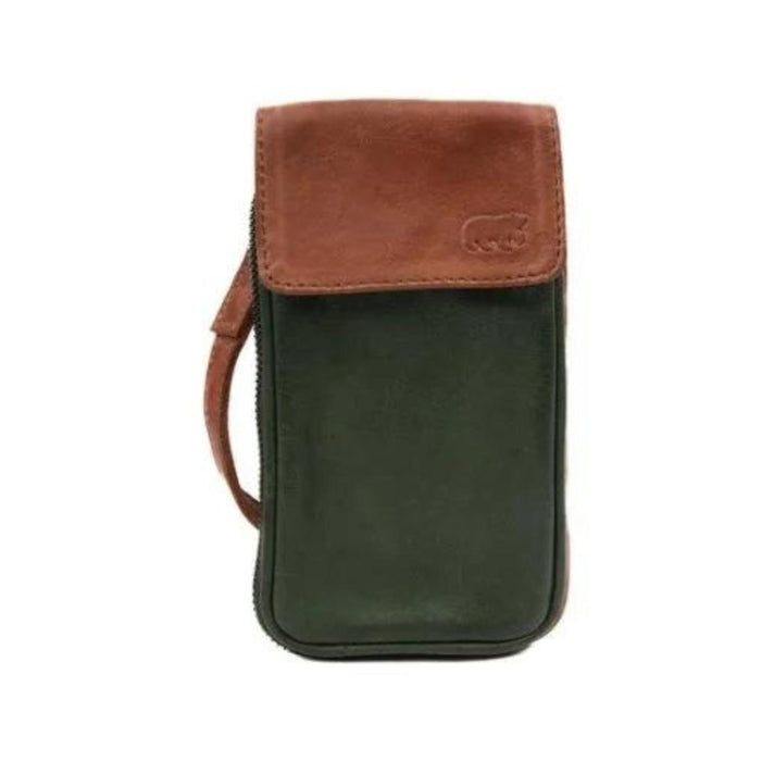 Bear Design Telefoontasje CP2106 Ahana Green Cognac Bear Design Telefoontasje CP2106 Ahana Green Cognac