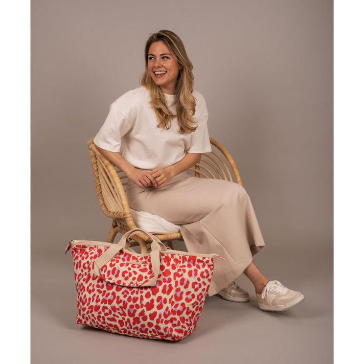 Zebra Trends Strandtas 22487 Luipaardprint rood 1034 Zebra Trends Strandtas 22487 Luipaardprint rood 1034