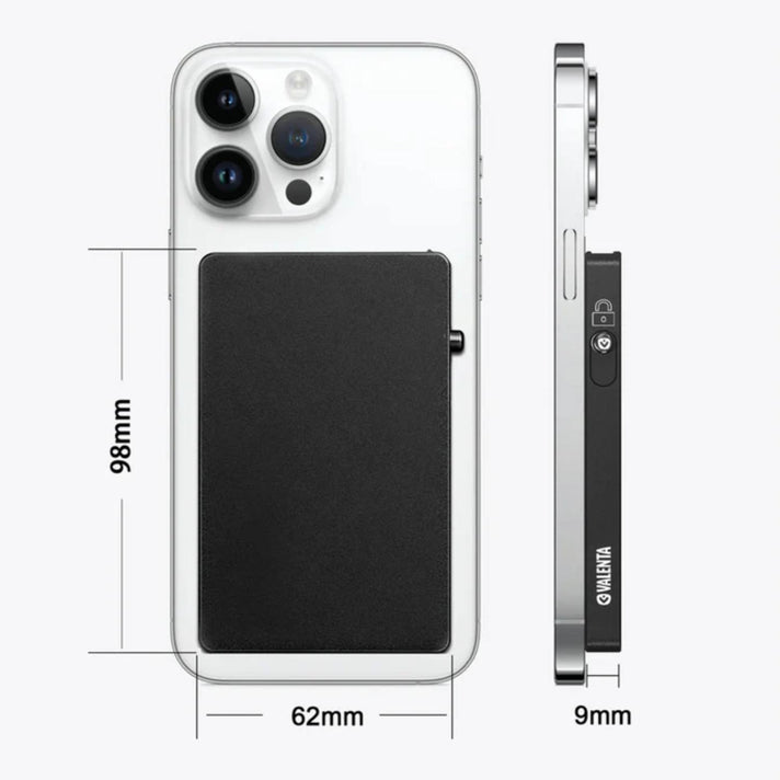 Valenta Pasjeshouder Cardprotector MagSafe Aluminum Zwart Valenta Pasjeshouder Cardprotector MagSafe Aluminum Zwart