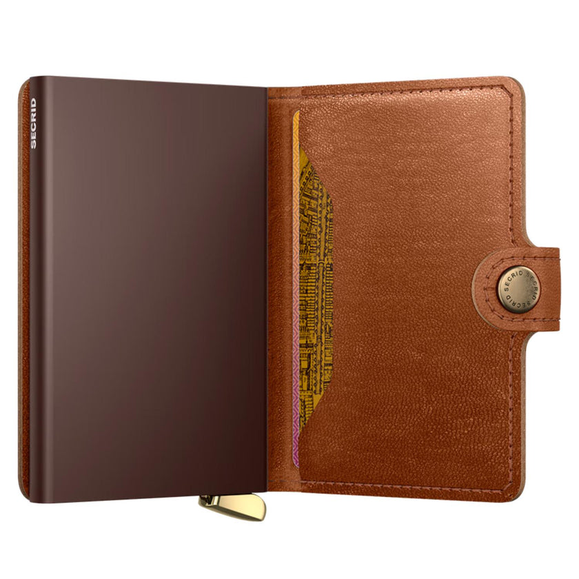 Secrid Pasjeshouder Miniwallet Lines Emboss Cognac +