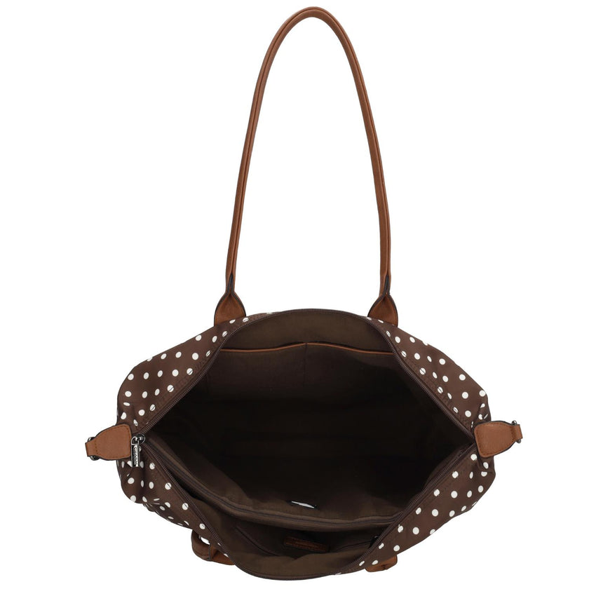 Charm Shopper 22521 Buckingham Stippen Wit-Donkerbruin 1291