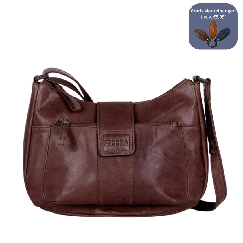 Spikes&Sparrow Crossbody 501114 Donkerbruin 01