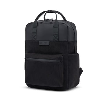 Kapten & Son Laptop Rugzak Bergen Pro Cord All Black Corduroy Kapten & Son Laptop Rugzak Bergen Pro Cord All Black Corduroy
