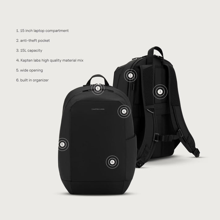 Kapten & Son Laptoprugzak Oslo All Black Kapten & Son Diaper set Oslo All Black