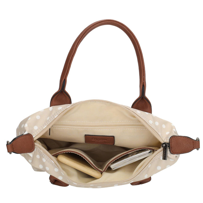 Charm Tas 20777 Buckingham Stippen Wit-Taupe 1289 Charm Tas 20777 Buckingham Stippen Wit-Taupe 1289