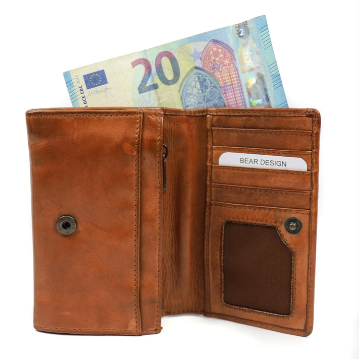 Bear Design Portemonnee CL15572 Flappie Cognac Bear Design Portemonnee CL15572 Flappie Cognac