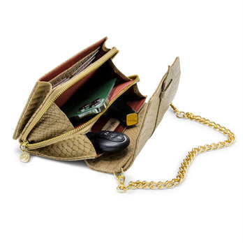 Mosz Telefoontasje Kris Bag Jungle Taupe shiny light gold Mosz Telefoontasje Kris Bag Jungle Taupe shiny light gold