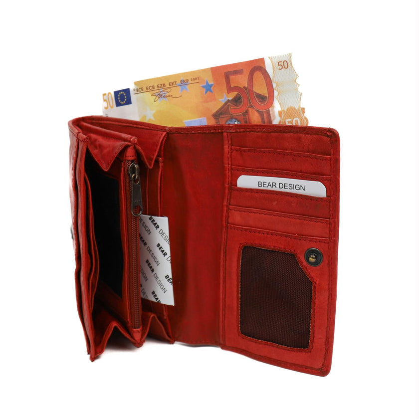 Bear Design Portemonnee CL15572 Flappie Rood