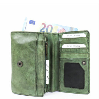Bear Design Portemonnee CL15572 Flappie Olijfgroen Bear Design Portemonnee CL15572 Flappie Olijfgroen