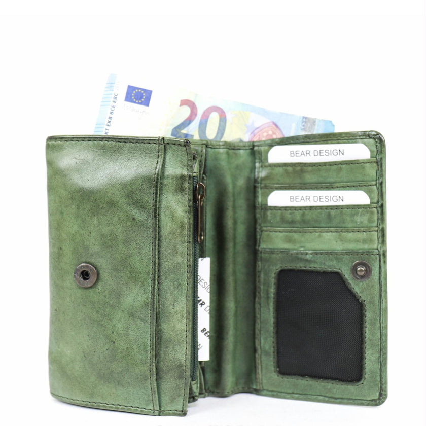 Bear Design Portemonnee CL15572 Flappie Olijfgroen