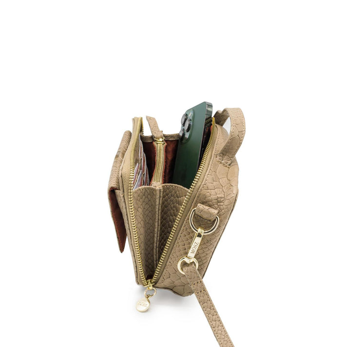 Mosz Tas Naomi Plain Jungle Taupe shiny light gold 20 Mosz Tas Naomi Plain Jungle Taupe shiny light gold 20