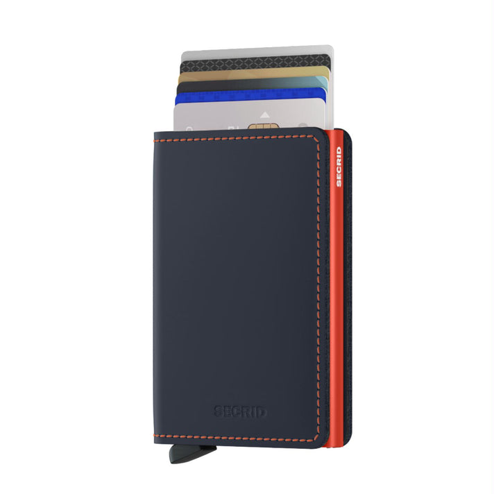 Secrid Pasjeshouder Slimwallet matte Nightblue orange Secrid Pasjeshouder Slimwallet matte Nightblue orange