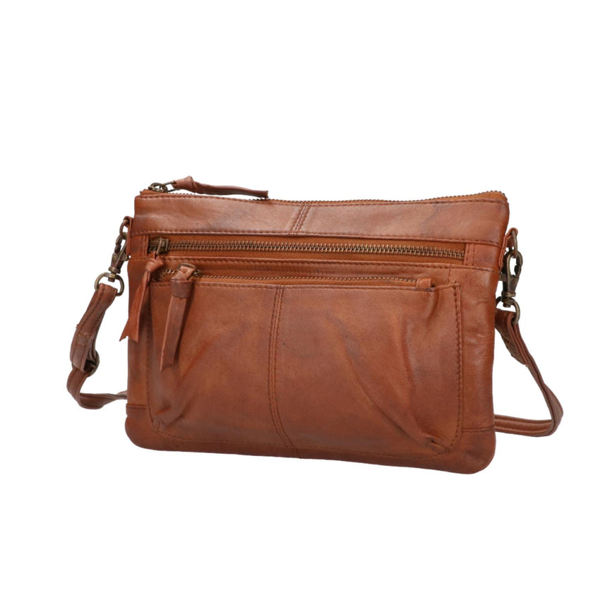 Pasveer Tas Top zipper Cognac