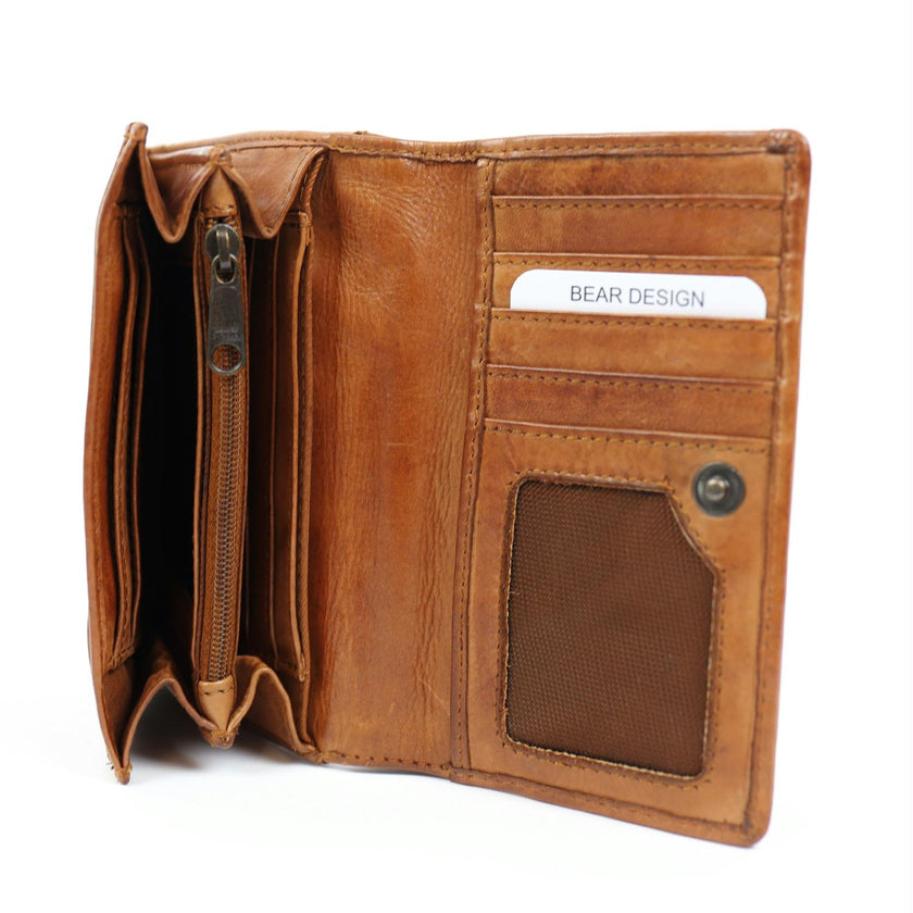 Bear Design Portemonnee CL15572 Flappie Cognac