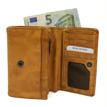 Bear Design Portemonnee CL15572 Flappie Okergeel Bear Design Portemonnee CL15572 Flappie Okergeel