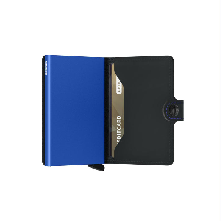 Secrid Pasjeshouder Miniwallet Matte Black Blue Secrid Pasjeshouder Miniwallet Matte Black Blue