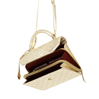 Mosz Tas Kris Bag L Quilted Gold, dull light gold