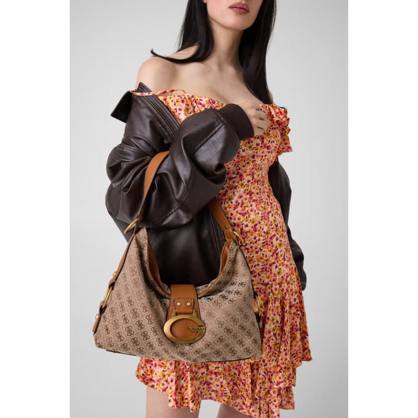 Guess Tas JJ930818 Camden Latte Logo Cognac