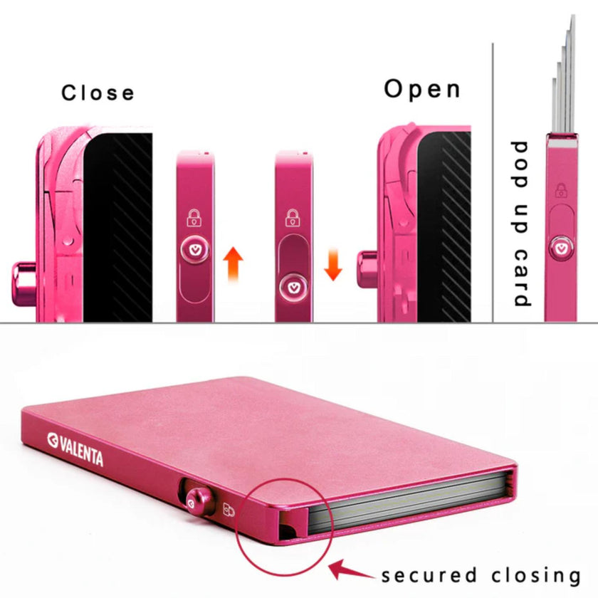 Valenta Pasjeshouder Cardprotector MagSafe Aluminum Roze