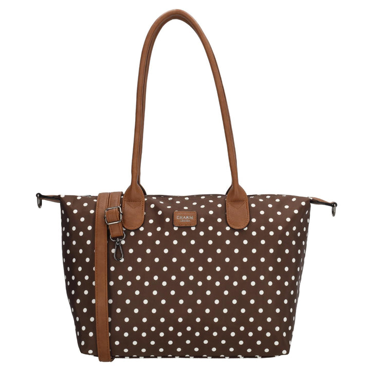 Charm Shopper 20776 Stippen wit-donkerbruin 1291