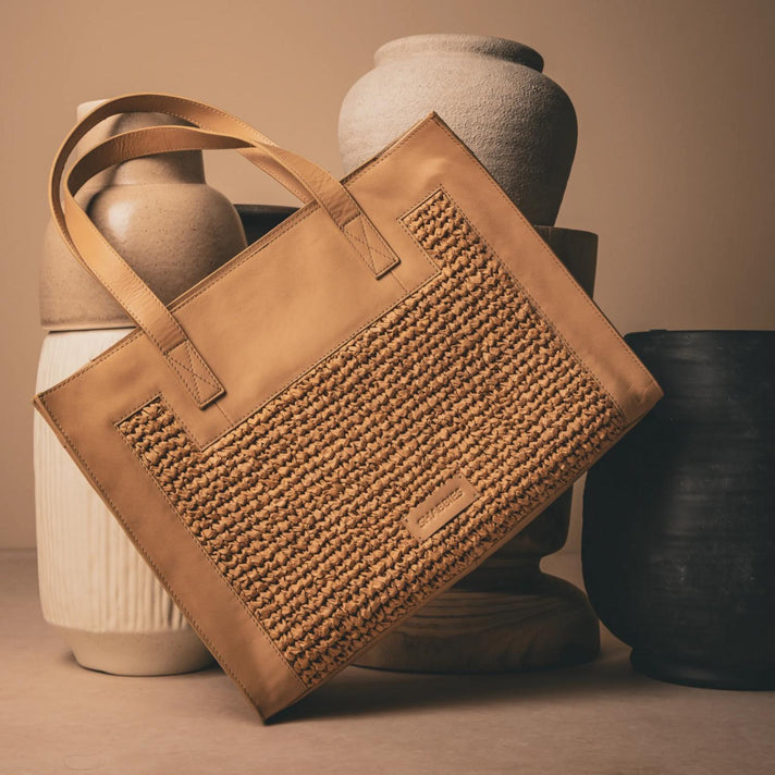 Shabbies Amsterdam Tas SH003200461W Raffia Verena Beige