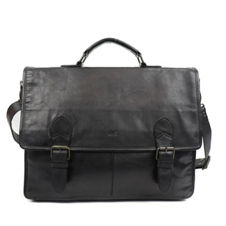 Leren laptoptas met klep Bear Design Laptoptas CL32844 Guus Zwart