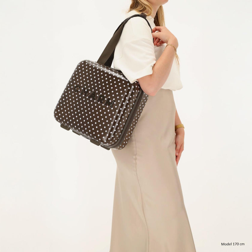 Charm Beautycase 23794 Dots Donkerbruin/wit 1291 Dots