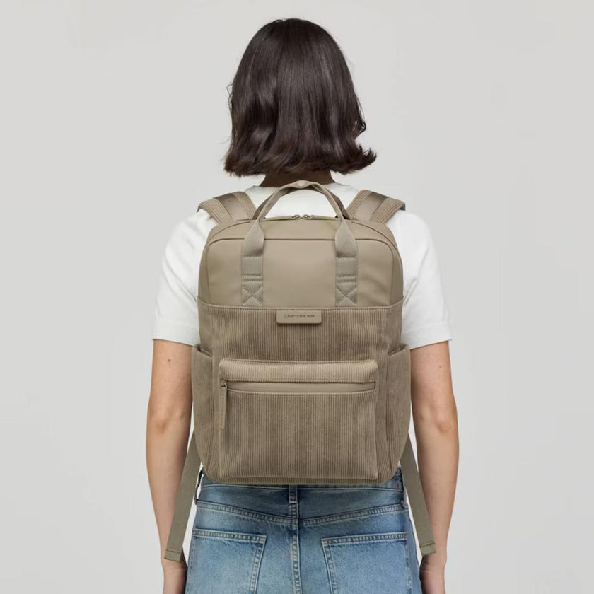 Kapten & Son Laptoprugzak Bergen Pro Cord Dusty Khaki Cord