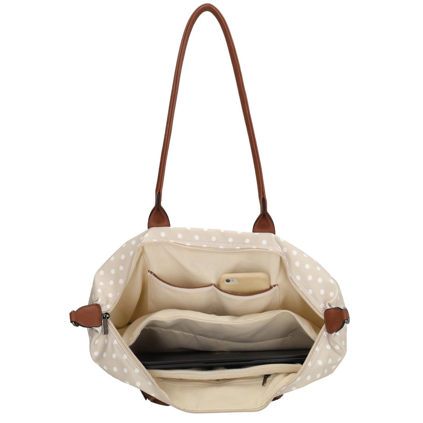 Charm Shopper 22521 Buckingham Stippen Wit-Taupe 1289