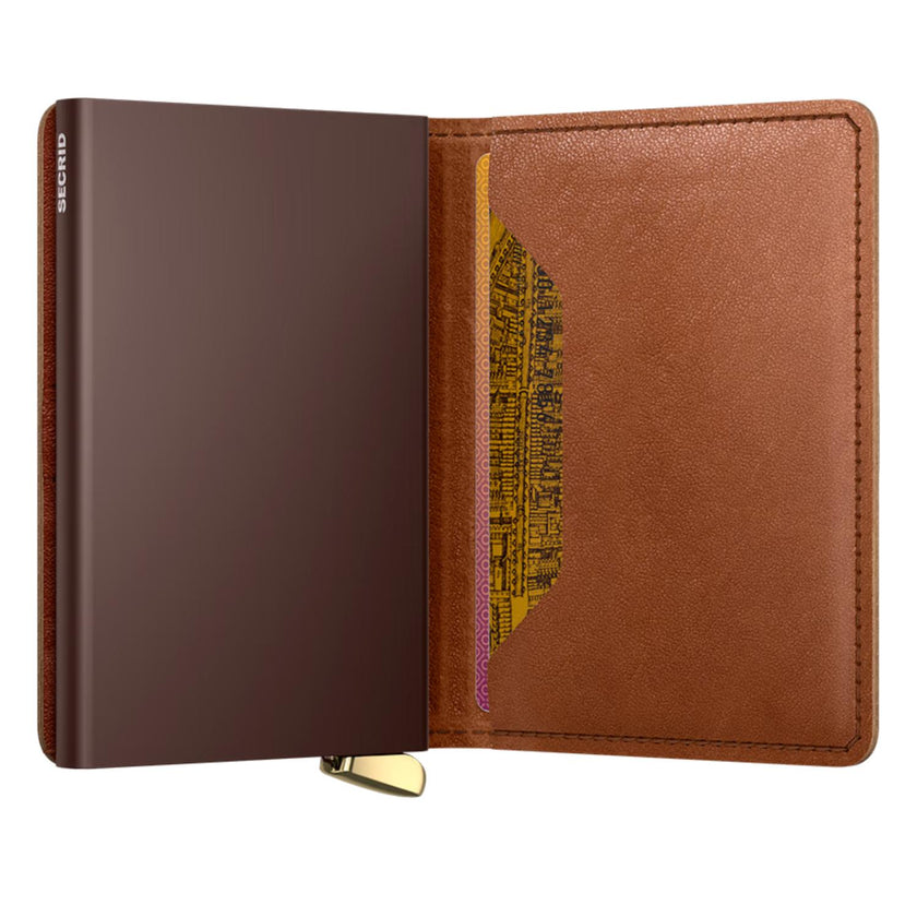 Secrid Pasjeshouder Slimwallet Lines Emboss Cognac +
