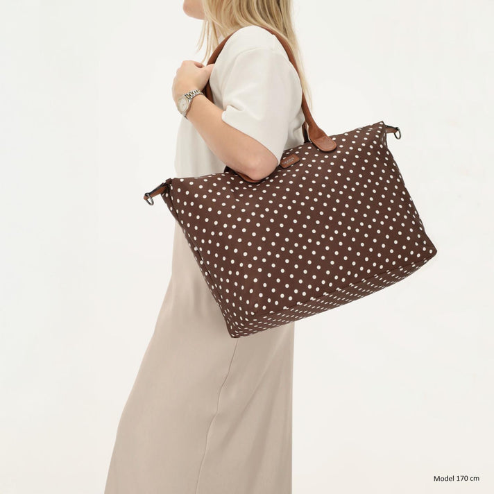 Charm Shopper 22521 Buckingham Stippen Wit-Donkerbruin 1291